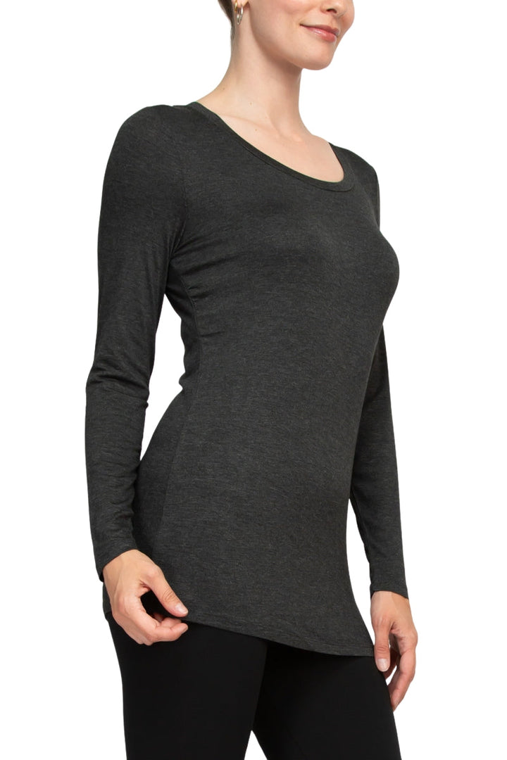 Cupio Scoop Neck Long Sleeve Solid Jersey Top-1