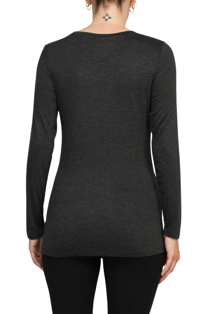 Cupio Scoop Neck Long Sleeve Solid Jersey Top-3