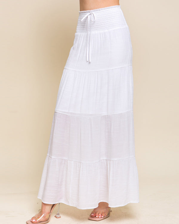 SMOCKED MAXI SKIRT-0