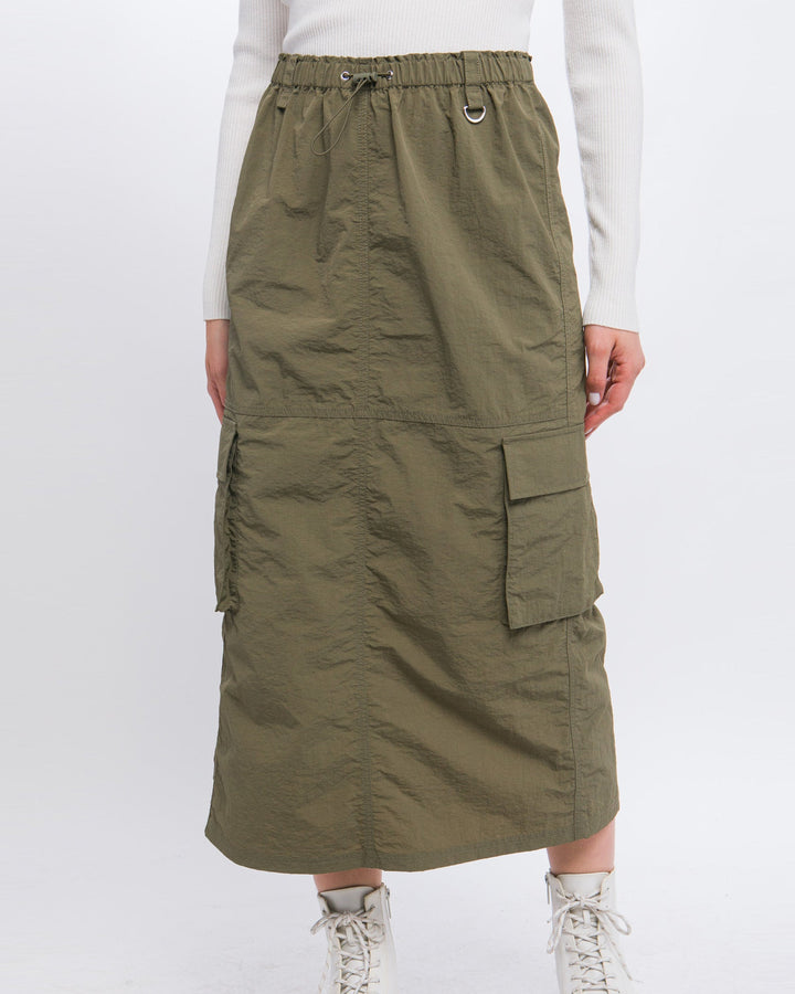 SIDE POCKET CARGO SKIRT-4