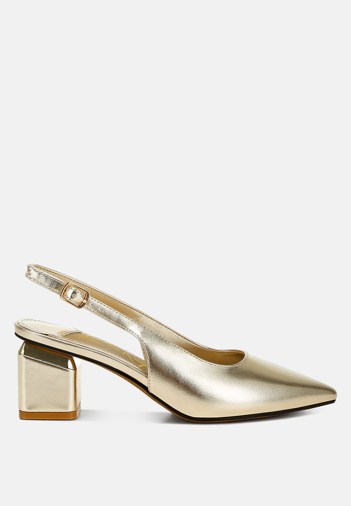 Zofoya Metallic Faux Leather Slingback Sandals-0