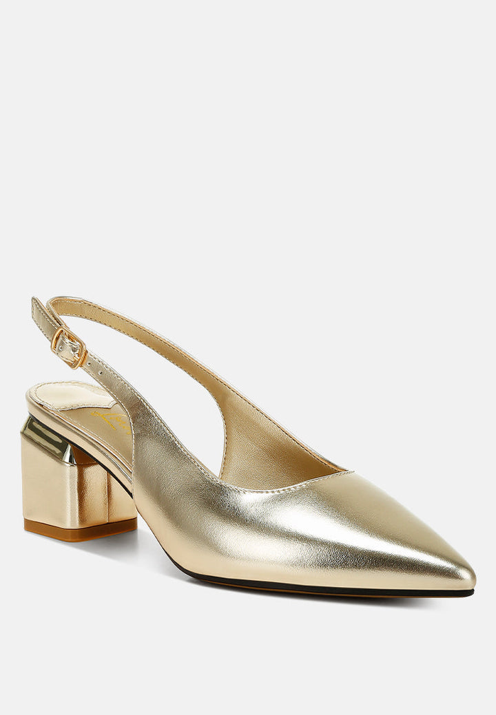 Zofoya Metallic Faux Leather Slingback Sandals-1