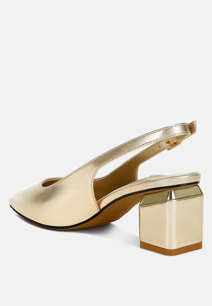 Zofoya Metallic Faux Leather Slingback Sandals-2
