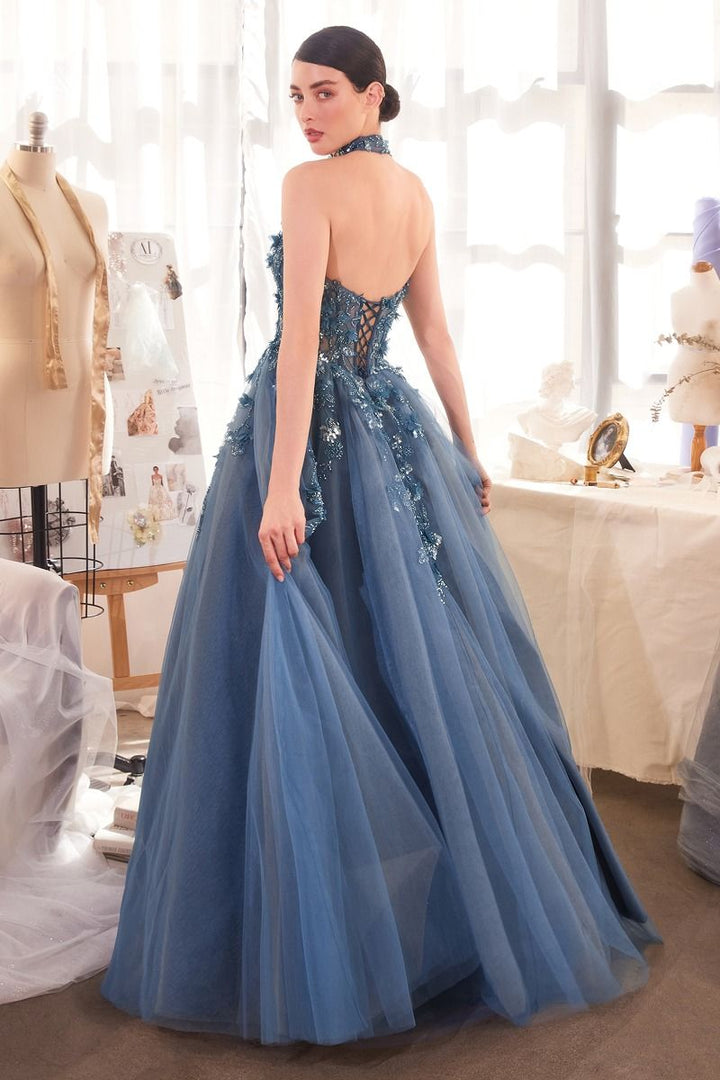 Strapless Lace Ball Gown & Choker-3