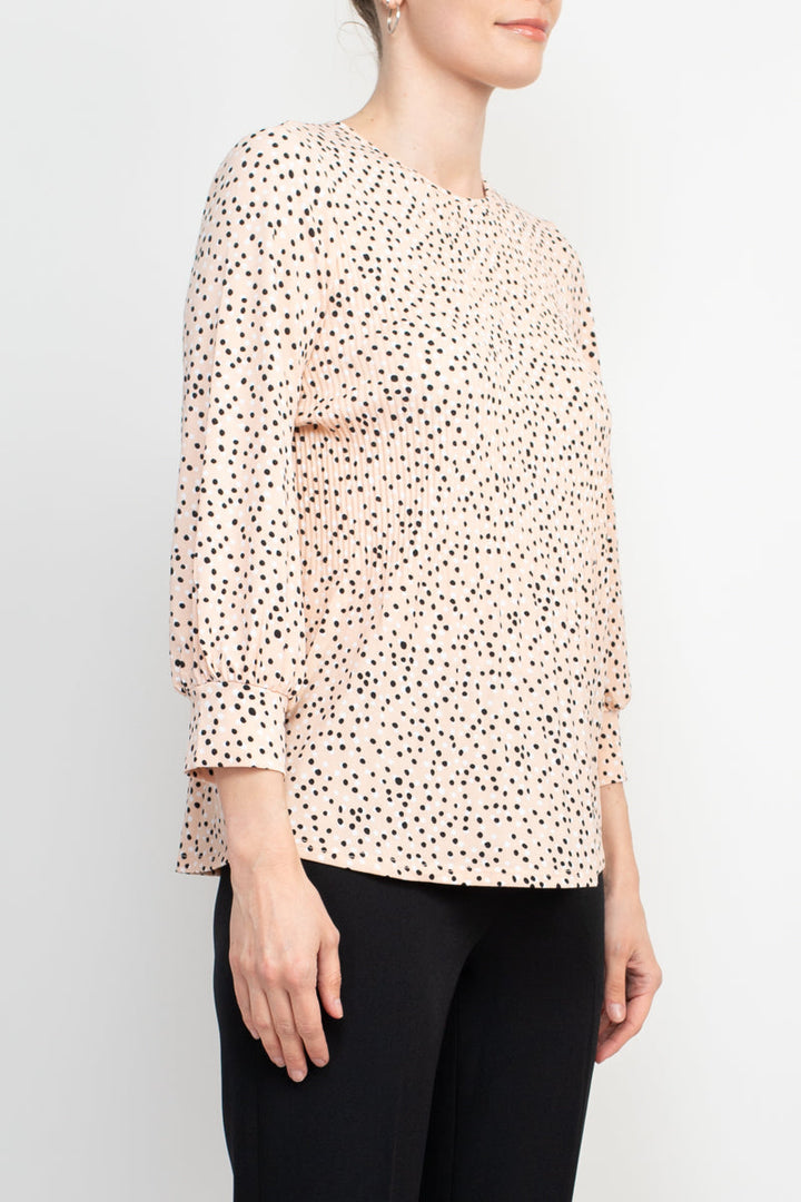 Adrianna Papell Crew Neck 3/4 Sleeves Crepe Top-4
