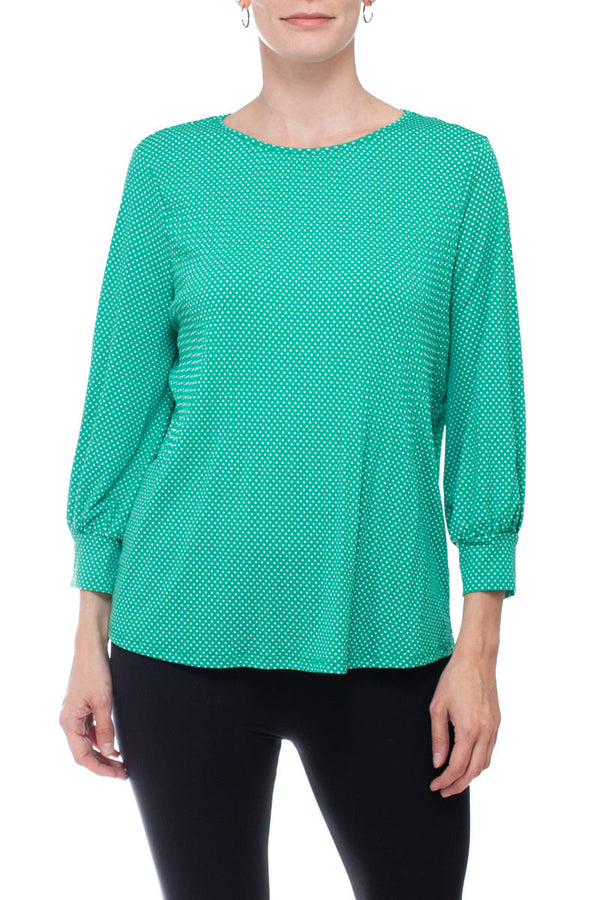 Adrianna Papell Crew Neck 3/4 Sleeves Crepe Top-0