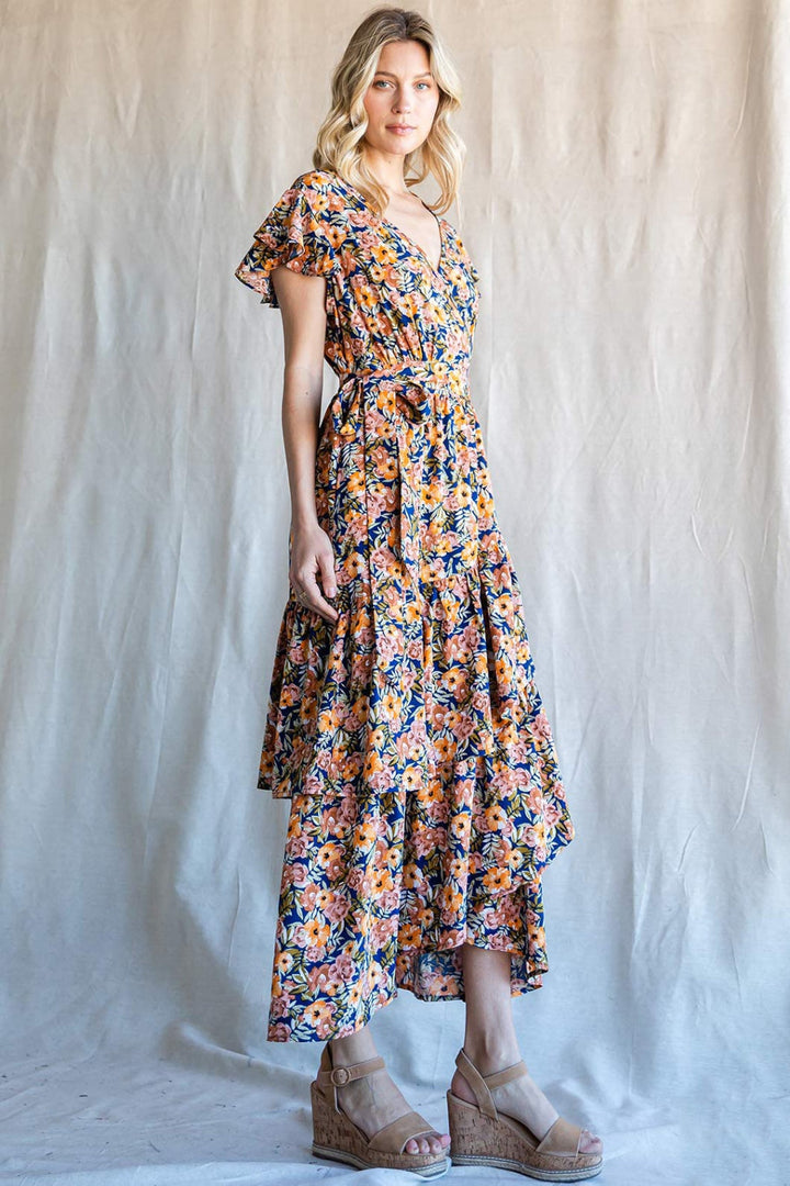 Cotton Bleu by Nu Label Floral Ruffled Midi Dress-2