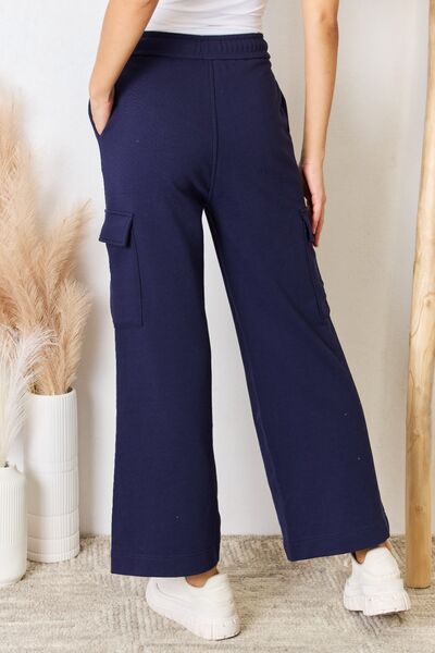 RISEN Drawstring Relaxed Cargo Wide Leg Pants-1