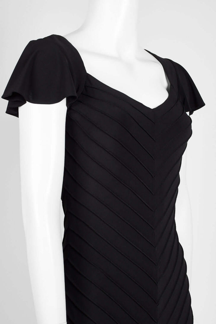 Adrianna Papell V-Neck Cap Sleeve Piping Detail Bodycon Zipper Back Jersey Dress-2