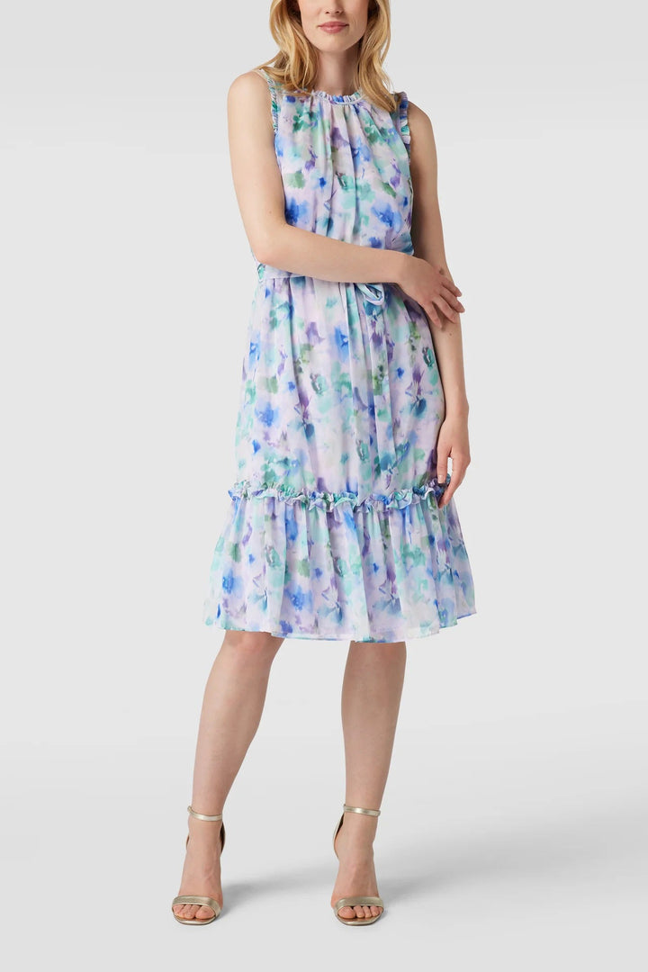 Adrianna Papell Day Crew Neck Sleeveless Back Zipper Chiffon Midi Dress-1