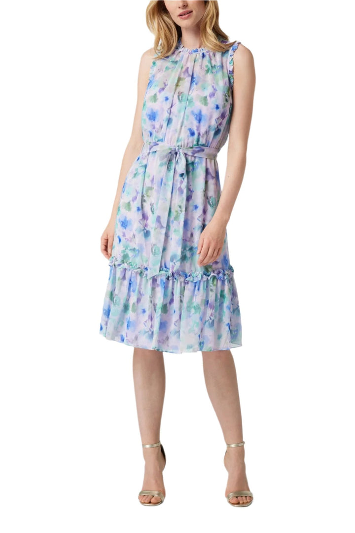 Adrianna Papell Day Crew Neck Sleeveless Back Zipper Chiffon Midi Dress-0