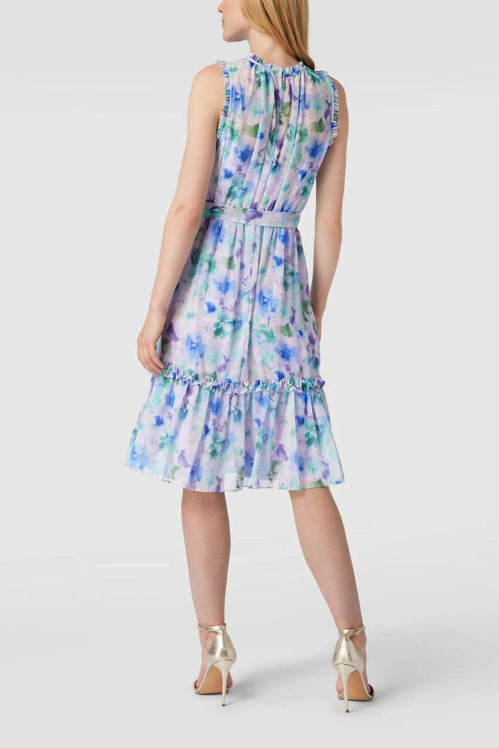 Adrianna Papell Day Crew Neck Sleeveless Back Zipper Chiffon Midi Dress-2
