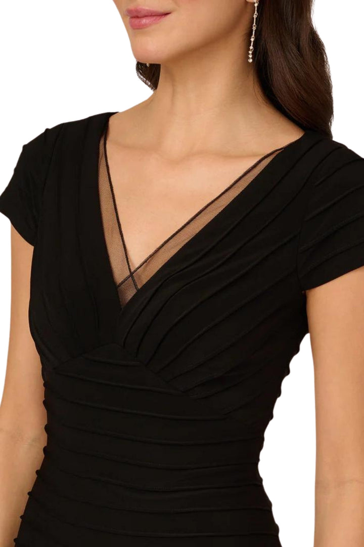 Adrianna Papell V-neck Lace Pintuck Sheath Jersey Dress - Wholesale-4