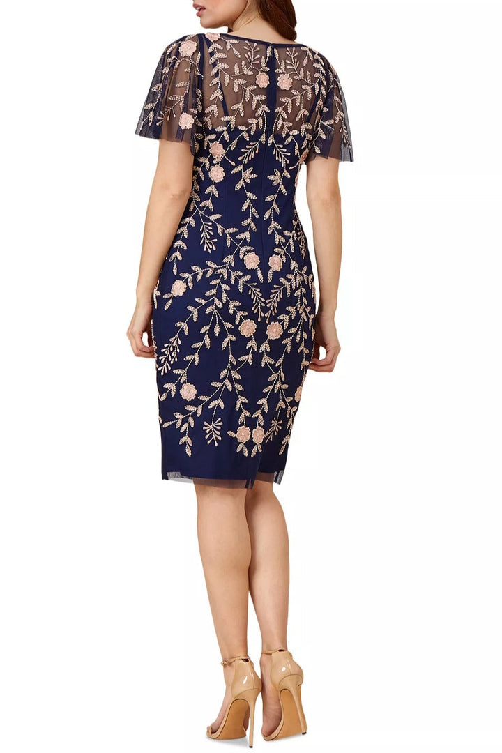 Adrianna Papell flutter sleeve sheath sequin dress-2