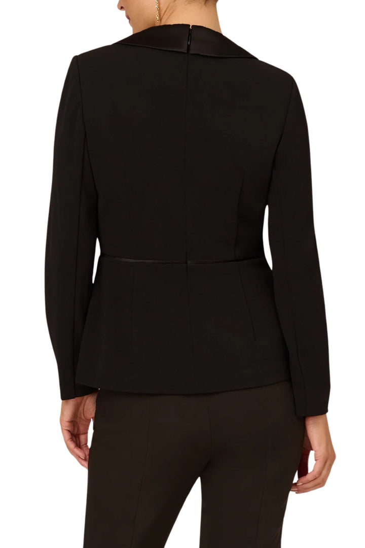 Adrianna Papell Charmeuse-Trim Crepe Tuxedo Top - Wholesale-1