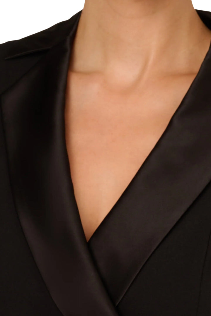 Adrianna Papell Charmeuse-Trim Crepe Tuxedo Top - Wholesale-4