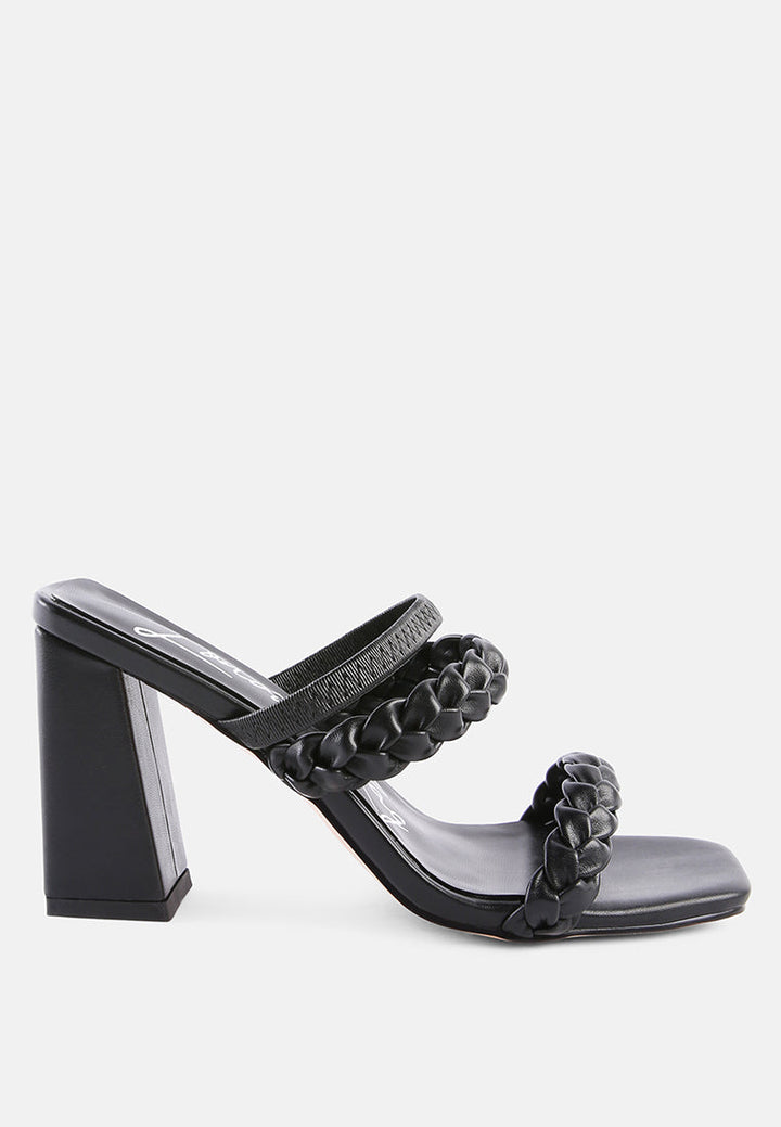 Arnie Braided Straps Block Heeled Sandals-6