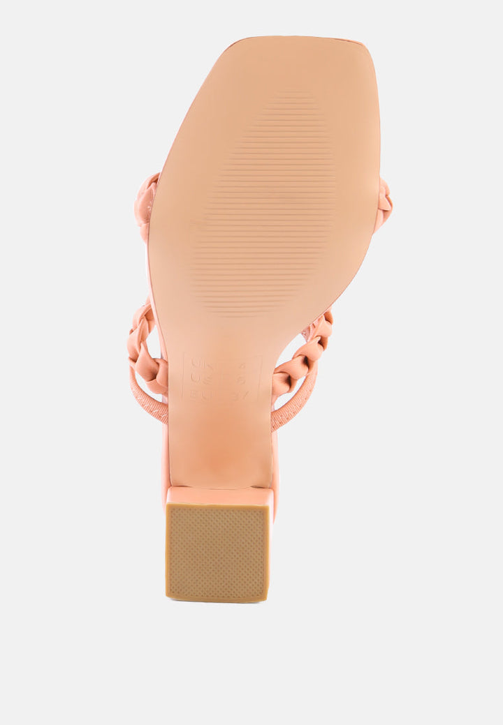Arnie Braided Straps Block Heeled Sandals-3