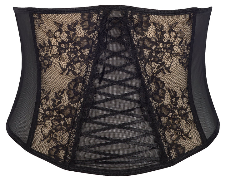 Sheer Lace-Up Waist Cincher Axami Peanut Tarte-2