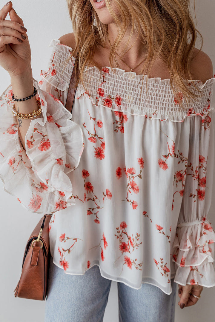 Catalina Off Shoulder Ruffled Sleeve Blouse-2