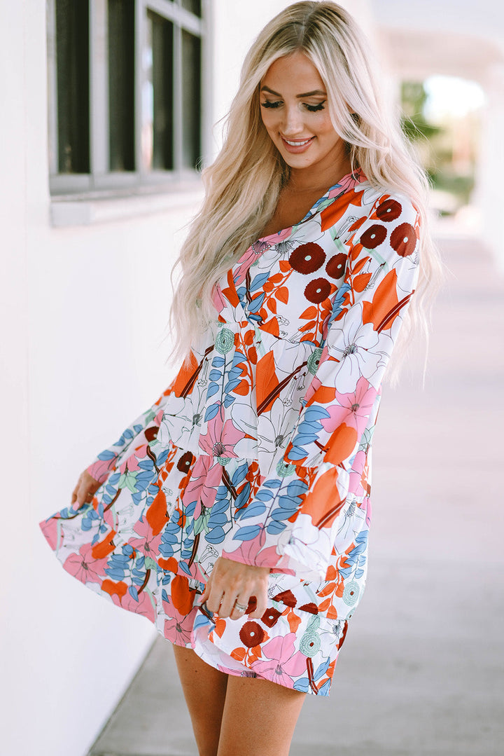 Kensley Floral Tiered Mini Dress-2