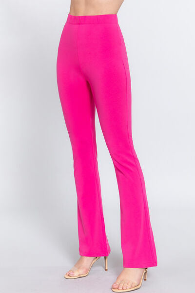 ACTIVE BASIC Waist Elastic Slim Flare Yoga Pants-2