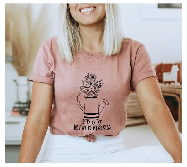 Grow Happy Thoughts T-shirt, Mental Health Shirt, Motivational Top, Inspirational Gift, Positive Quote Shirts, Self Growth Tee, Gift For Mom