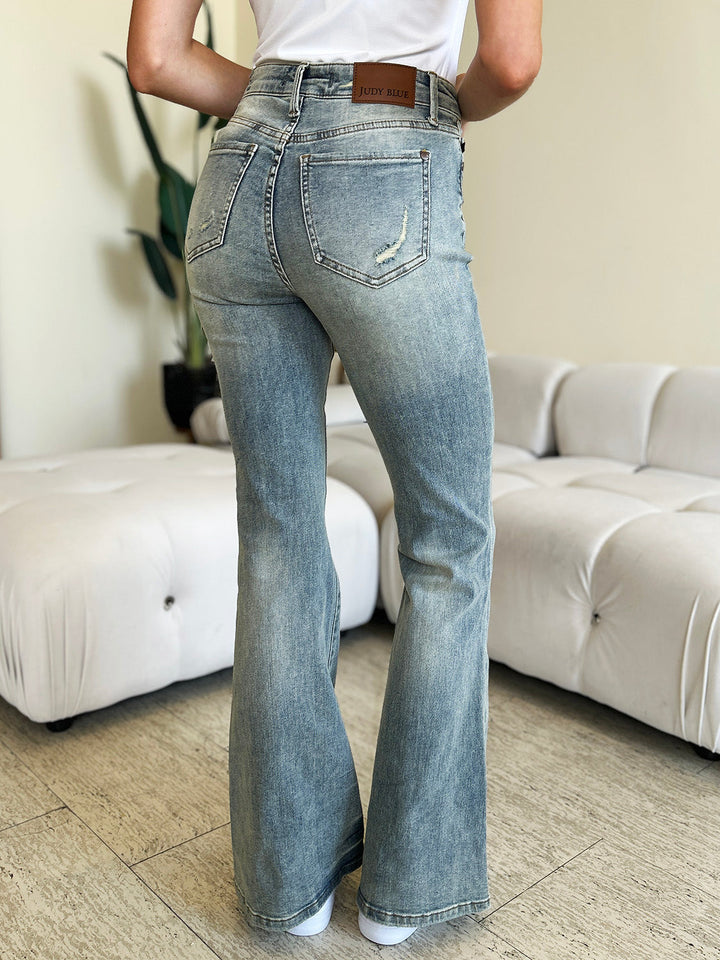 Judy Blue Full Size High Waist Flare Jeans-1