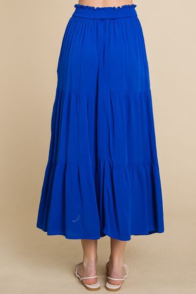 Culture Code Full Size Frill Ruched Midi Skirt-2