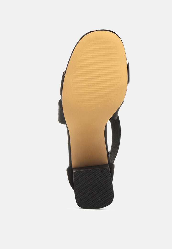 Benicia Elastic Strappy Block Heel Sandals-4