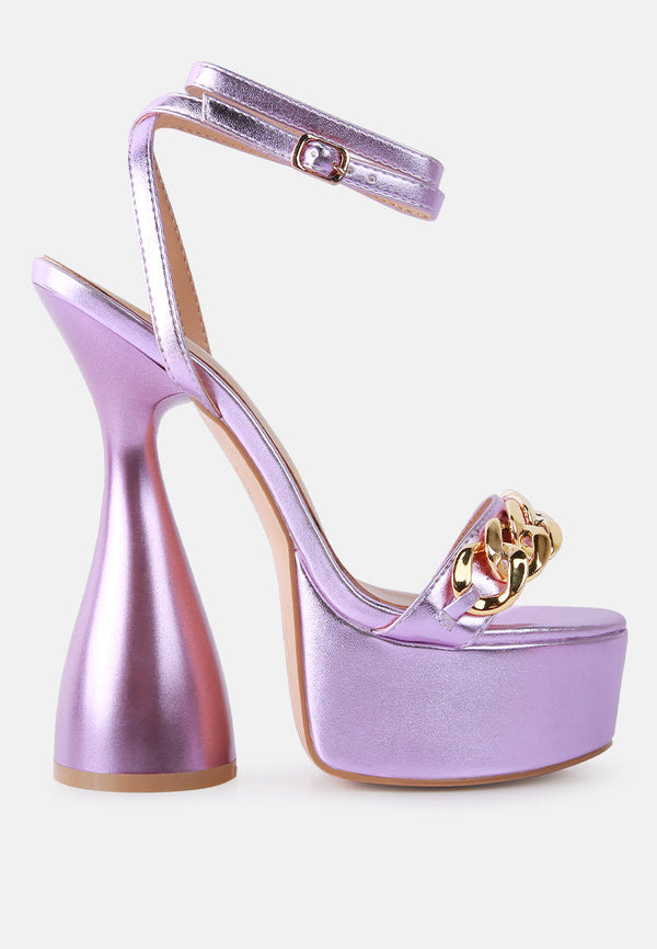 Big Bash Metallic High Platform Chunky Sandals-5