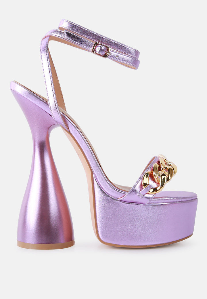 Big Bash Metallic High Platform Chunky Sandals-5