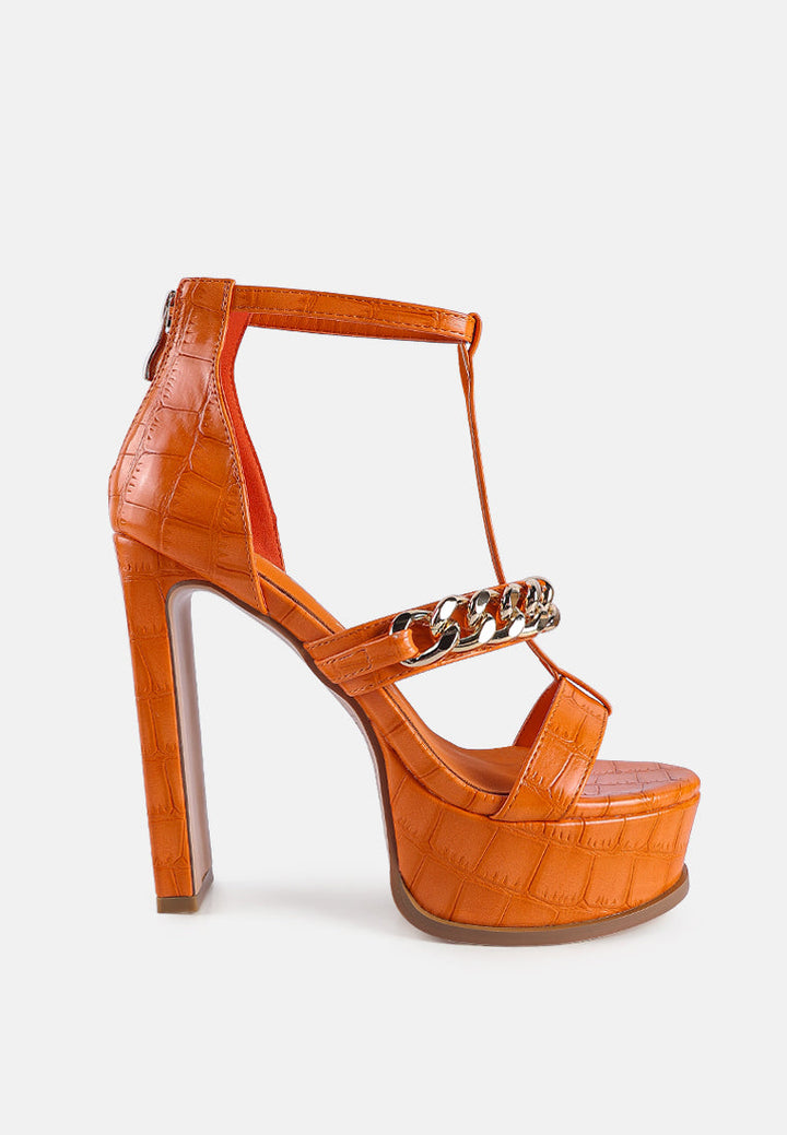 Bonita Metal Chain Zip Up Sandals-0