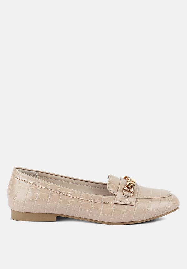 Bro Zone Croc Metail Chain Loafers-0