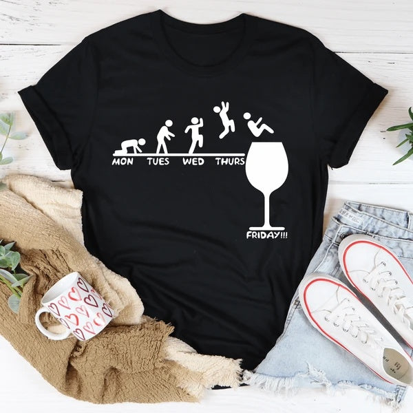 Monday To Friday Wine T-Shirt