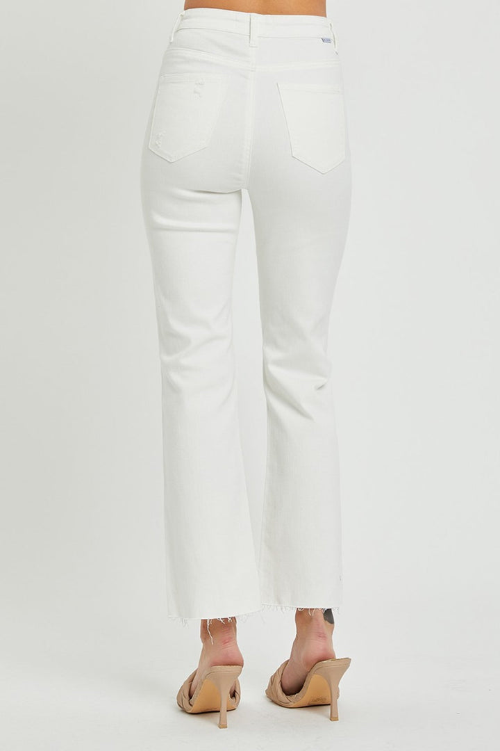 RISEN  Full Size High Rise Button Fly Straight Ankle Jeans-1