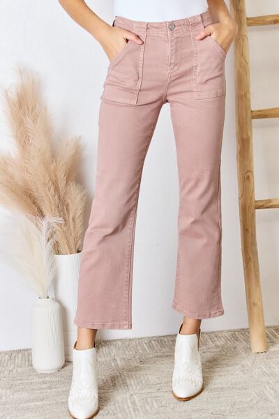 RISEN Full Size High Rise Ankle Flare Jeans-0