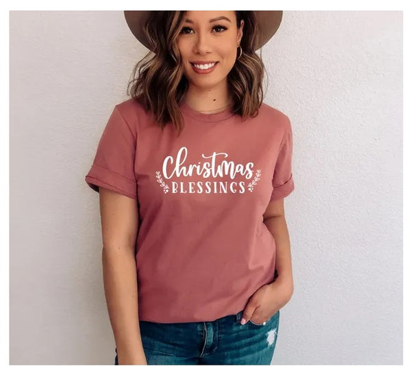 Christmas Blessings T-shirt, Christmas Party Gift, Merry Christmas Tshirt, Christmas Night Top, Christian Shirt