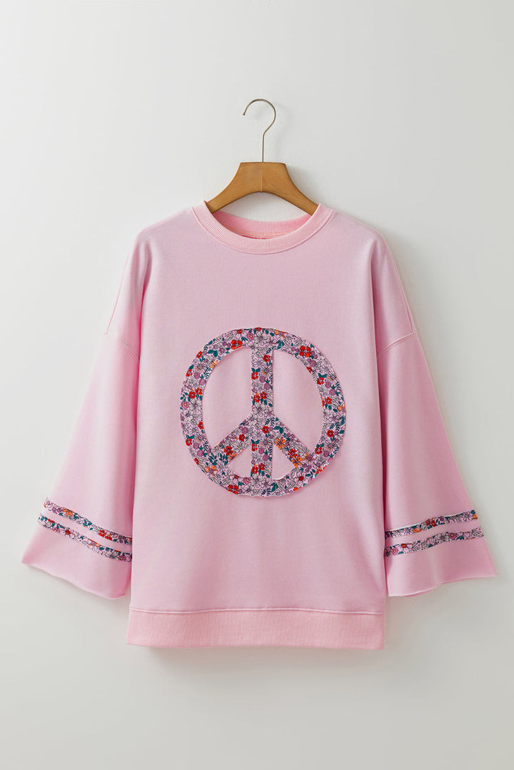 Peace Drop Shoulder Wide Sleeve Casual Top-4