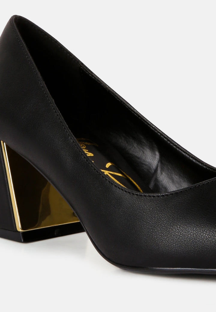 Casey Metallic Detail Block Heel Pumps By RAG-1