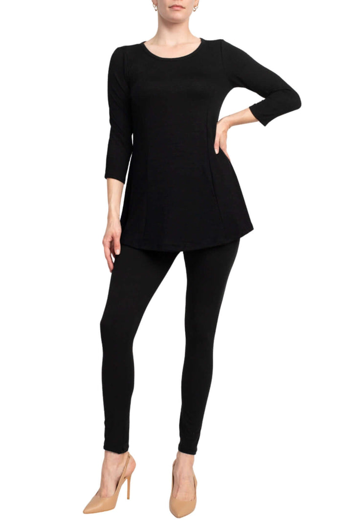 Cupio Scoop Neck 3/4 Sleeve Solid Knit Top-4