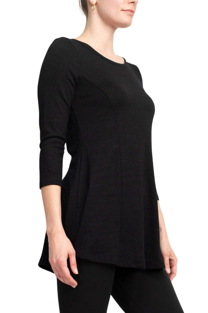 Cupio Scoop Neck 3/4 Sleeve Solid Knit Top-2