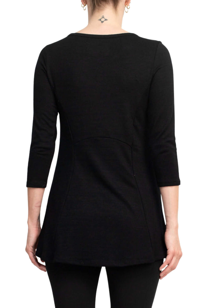 Cupio Scoop Neck 3/4 Sleeve Solid Knit Top-3