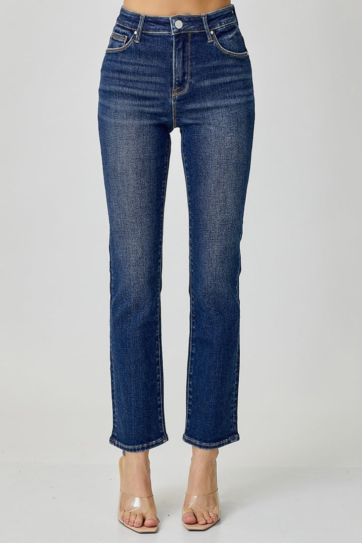 RISEN Full Size High Waist Straight Jeans-4