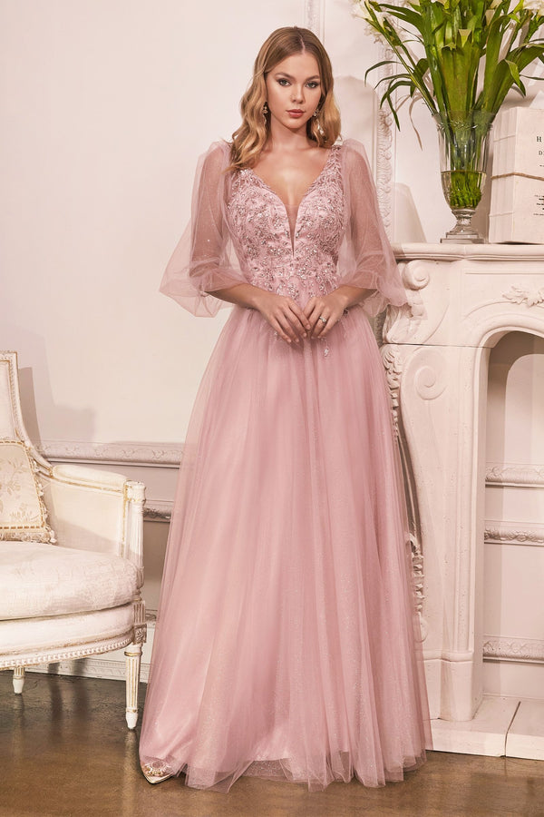 Glitter Tulle A-Line Dress-0