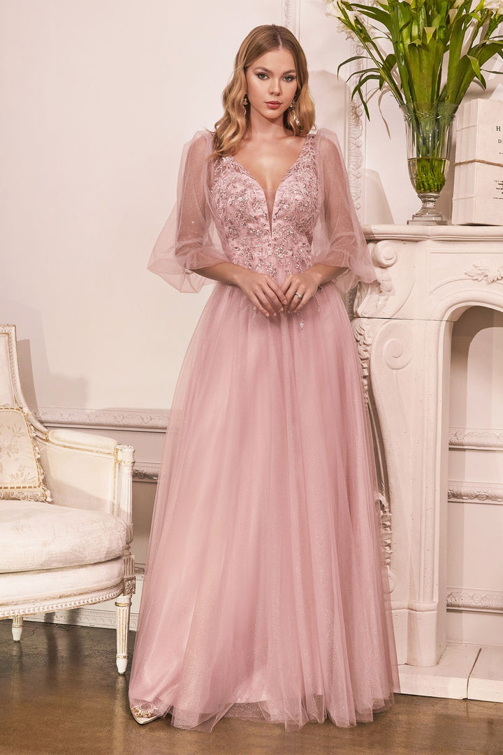 Glitter Tulle A-Line Dress-0
