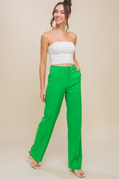 LOVE TREE High Waist Straight Pants-0