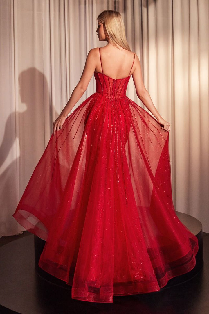 Beaded Fitted With Overskirt Mermaid Sweetheart Long Prom Dress CDCD863-2