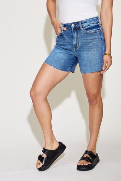 Judy Blue Full Size High Waist Slim Denim Shorts-3