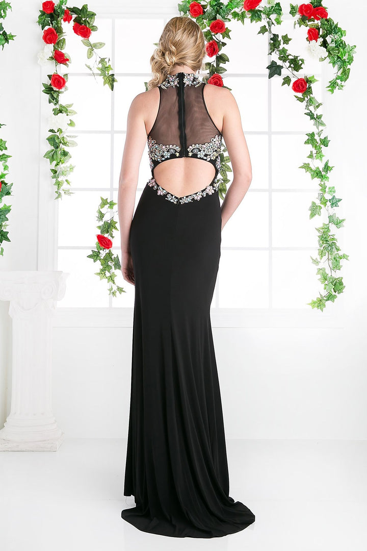 Lace Bodice Stretch Knit Sheath Dress-1